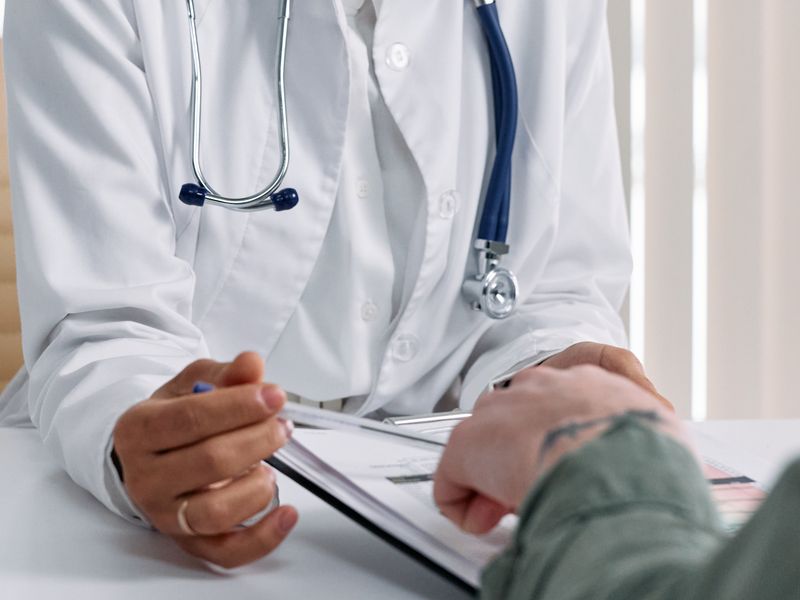 Doctor caring for a patient