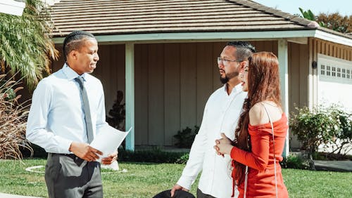 Free People Talking to a Realtor Stock Photo