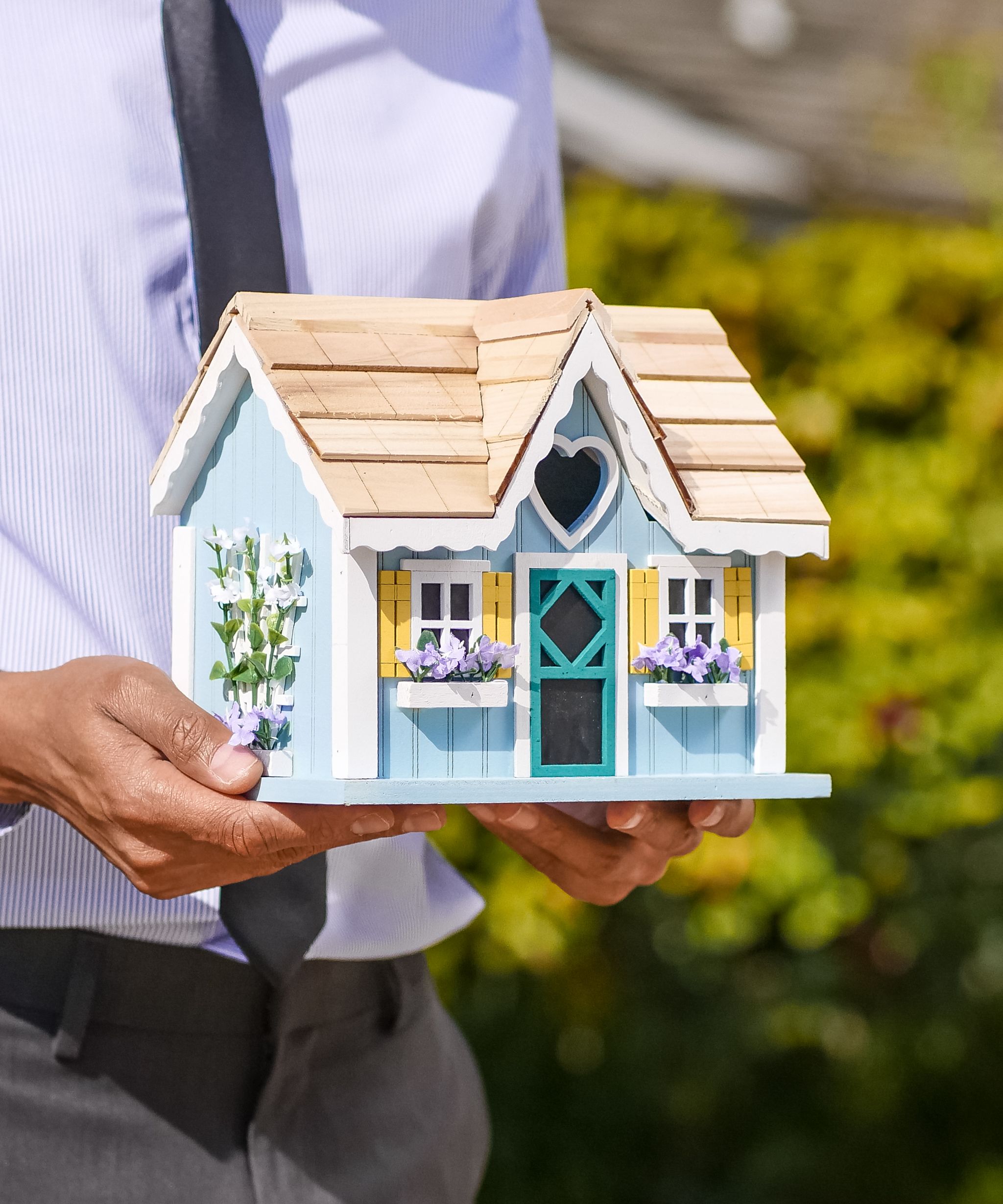 Real estate agent showing a home