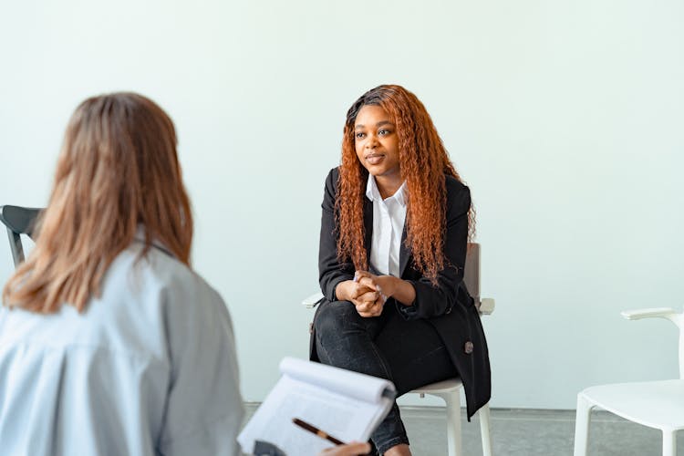 Woman In A Psychotherapy Session With A Psychologist