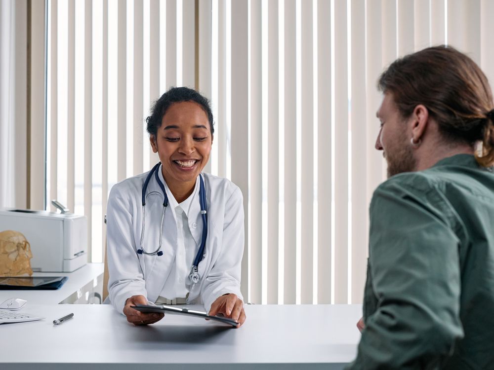 A doctor and patient in a friendly consultation