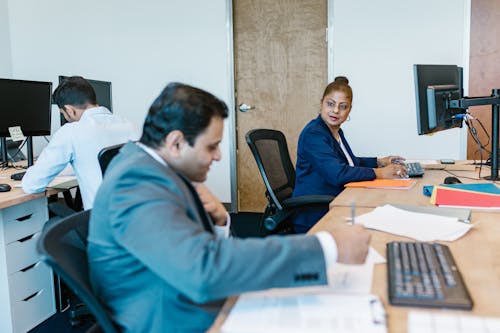 Free People Working in an Office Stock Photo