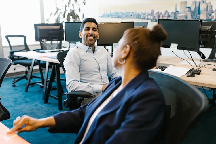 Man And Woman At The Office