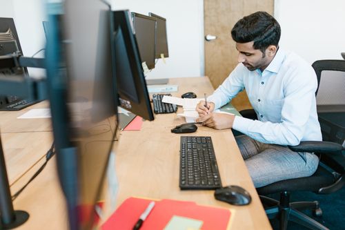 Analyst reviewing marketing performance data