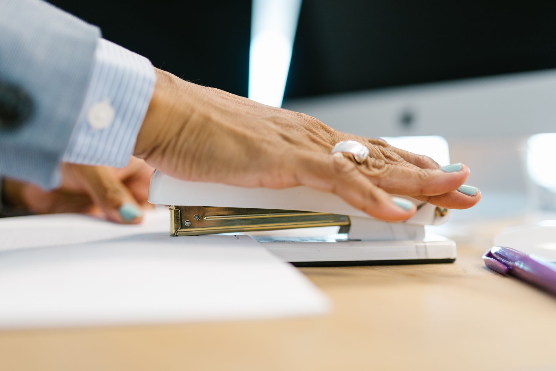 Person Using the Stapler