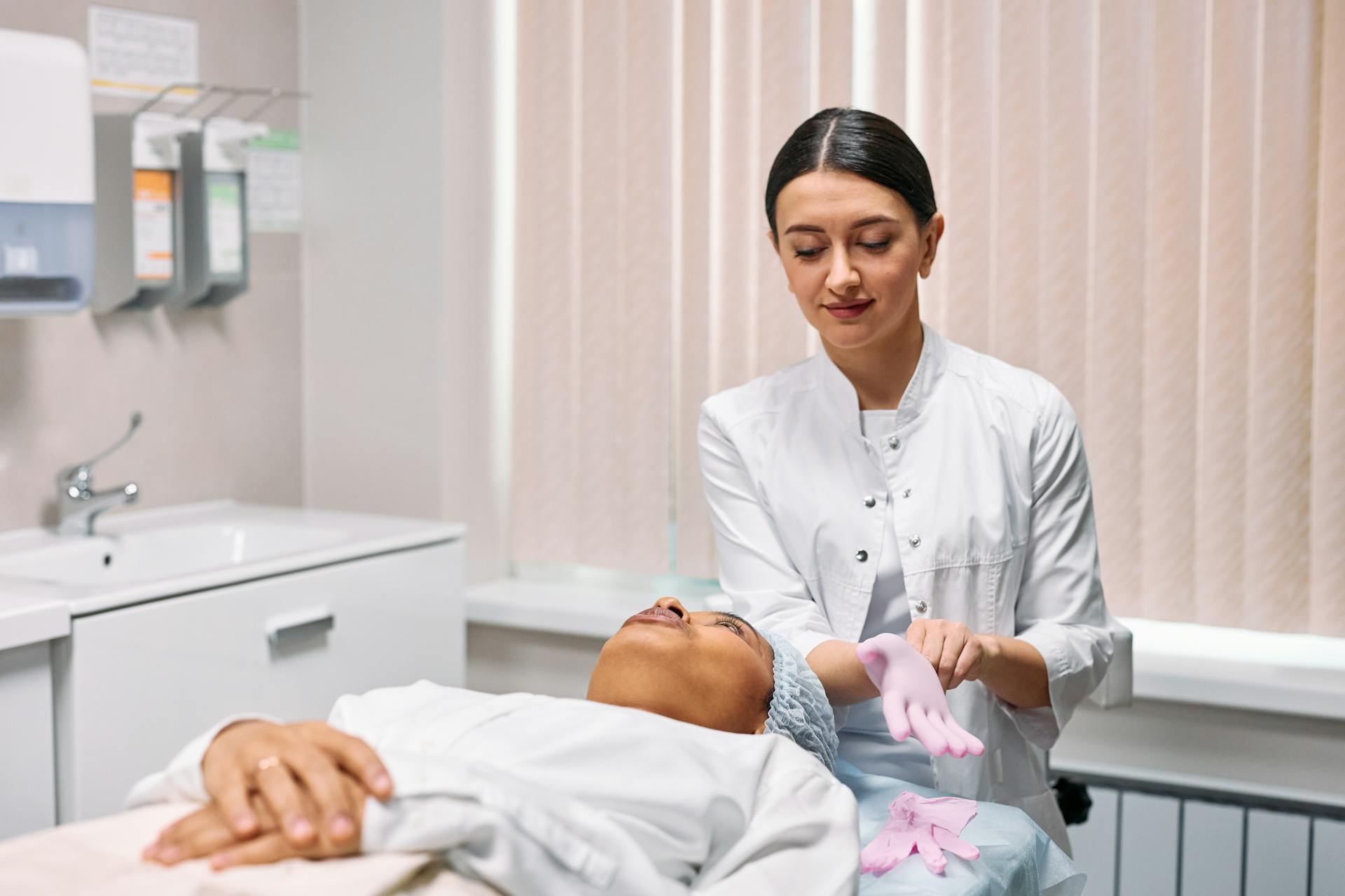 A Medical Practitioner Examining a Patient