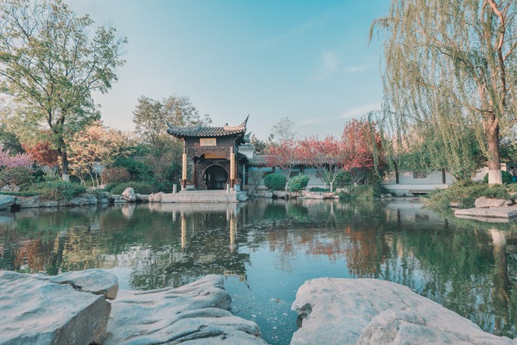 Stream In A Traditional Asian Temple 