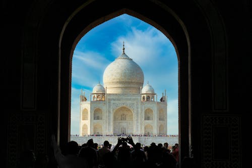 Free Arched Entrance to Taj Mahal  Stock Photo