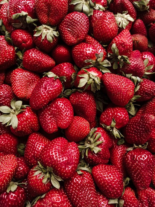 A Close-Up Shot of Strawberries