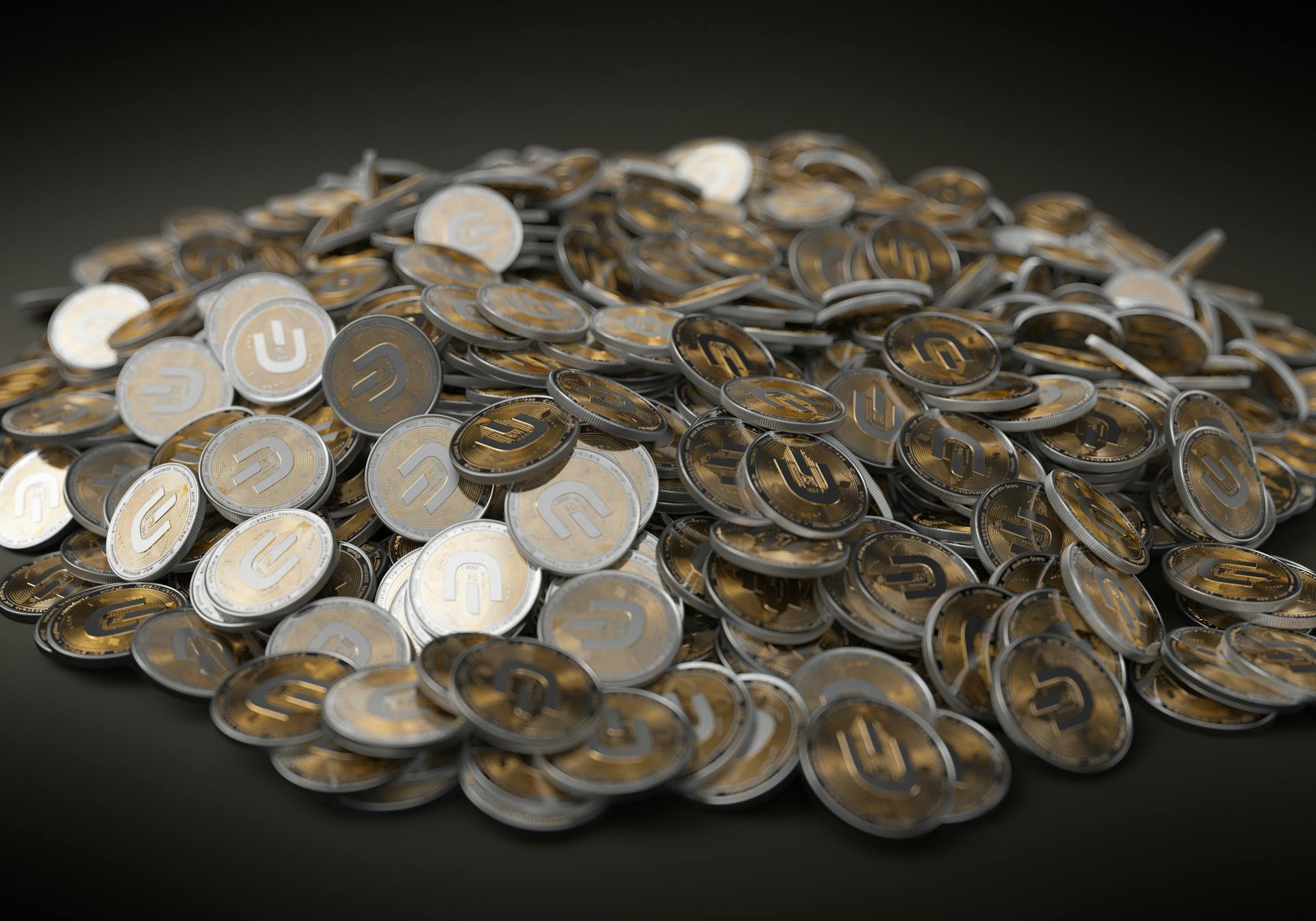 A Pile of Silver and Gold Round Coins