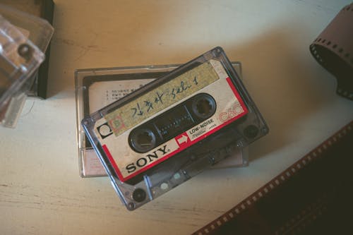 A Close-Up Shot of a Cassette Tape