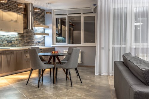 Table and Chairs in an Open Living Room