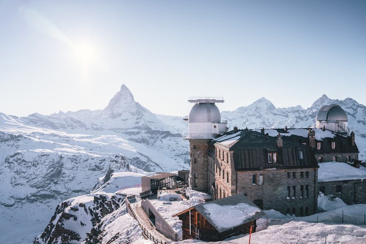 The Gornergrat Observatory With The View Of The Matterhorn