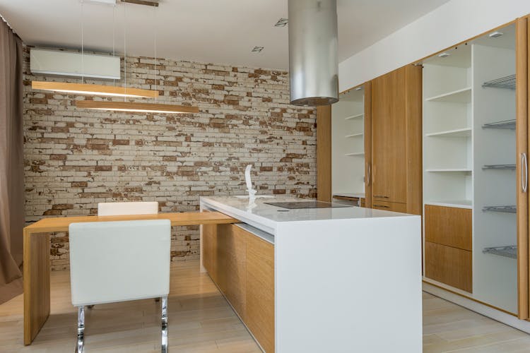 An Empty Kitchen And Dining Area