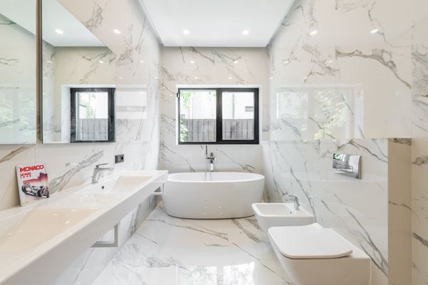 Belucci Bianca White 12 x 24 Matte Marble Look Floor and Wall Porcelain Tile