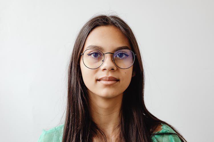 Portrait Of Woman Wearing Round Glasses