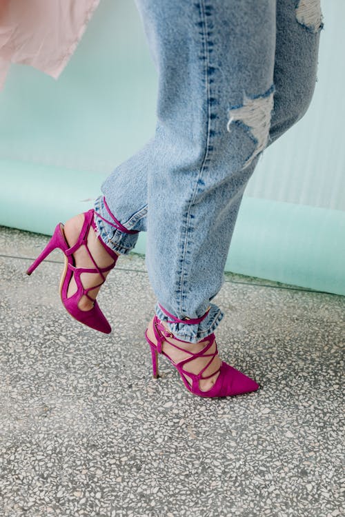 Woman Legs in Pink Heels