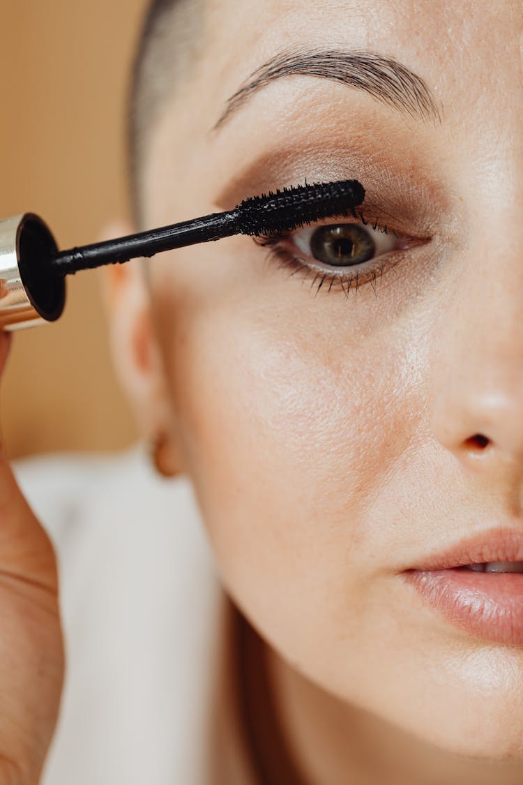 A Woman Applying Mascara