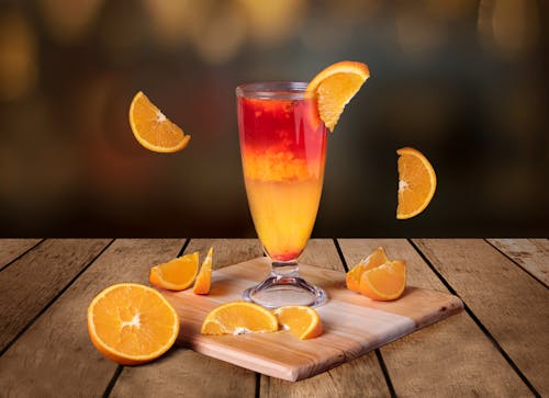 Selective Focus Photo of a Drink with Orange Slices