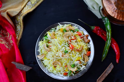 Kostnadsfri bild av biryani, cashewnötter, chilipeppar