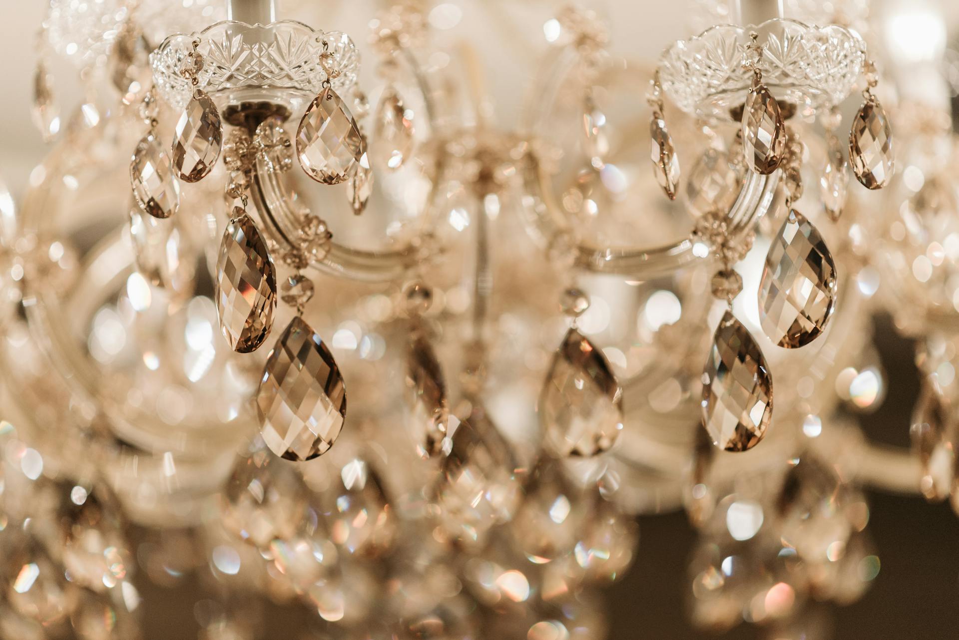 Close Up Shot of a Crystal Chandelier