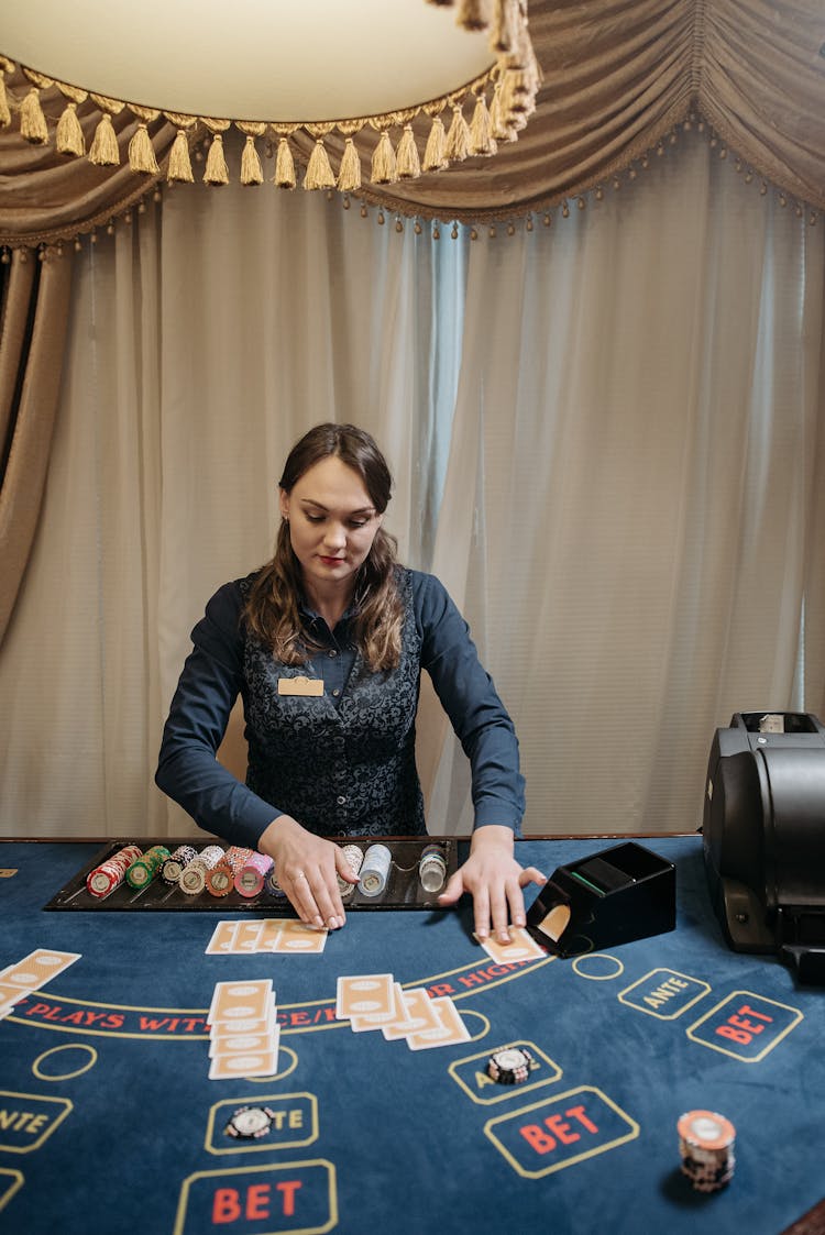 Woman Working At A Casino