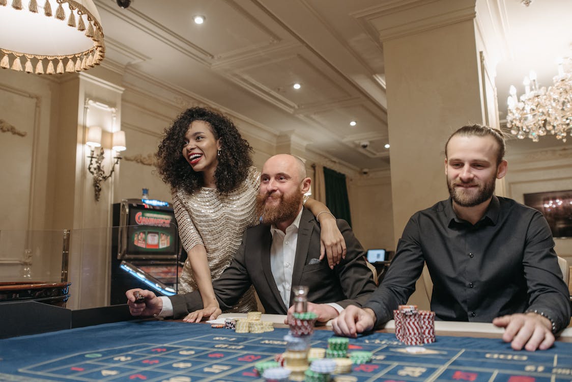 Free People at a Casino Stock Photo