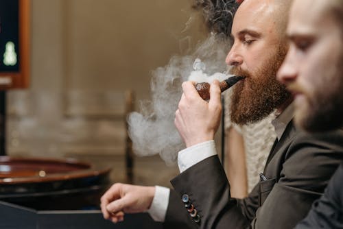Gratis Fotos de stock gratuitas de barba, de perfil, fumador Foto de stock