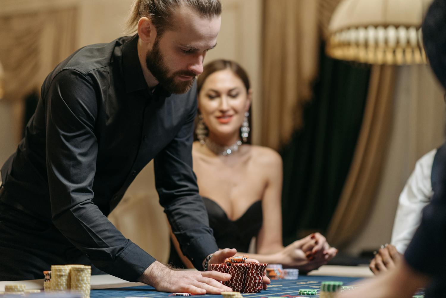 Elegant casino scene with players