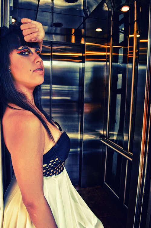 Free stock photo of elevator, girl, make up