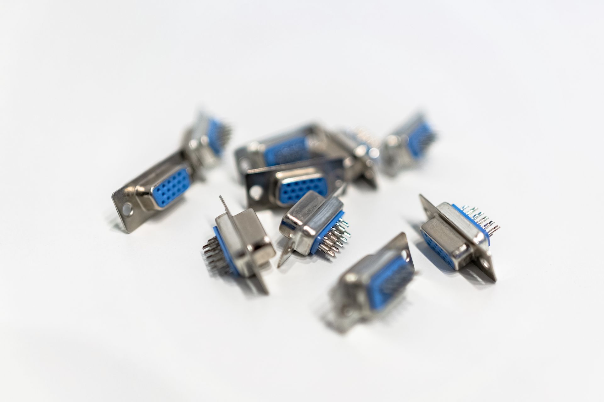 Socket Connectors on White Surface