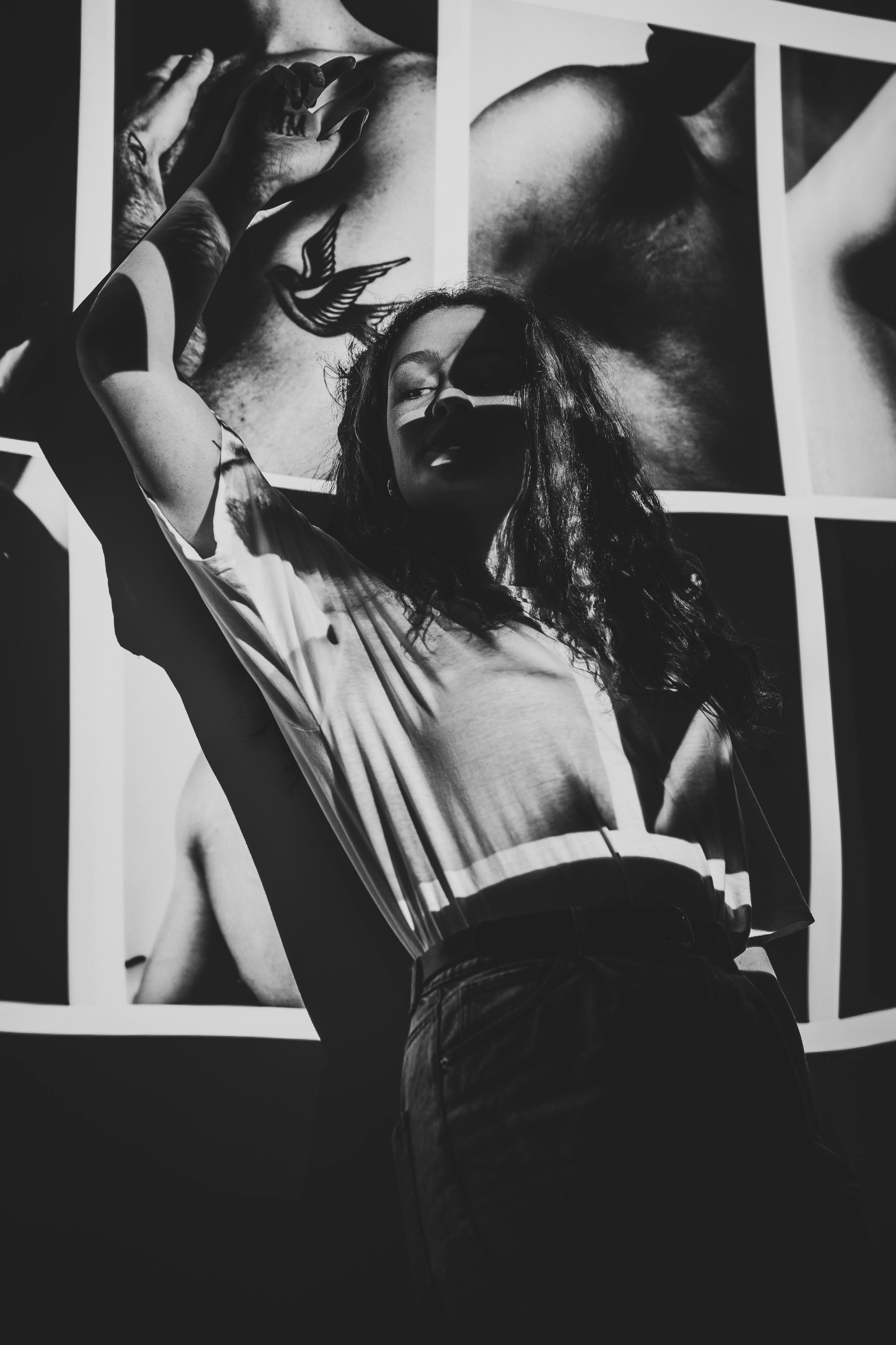 Woman in White Shirt and Black Skirt