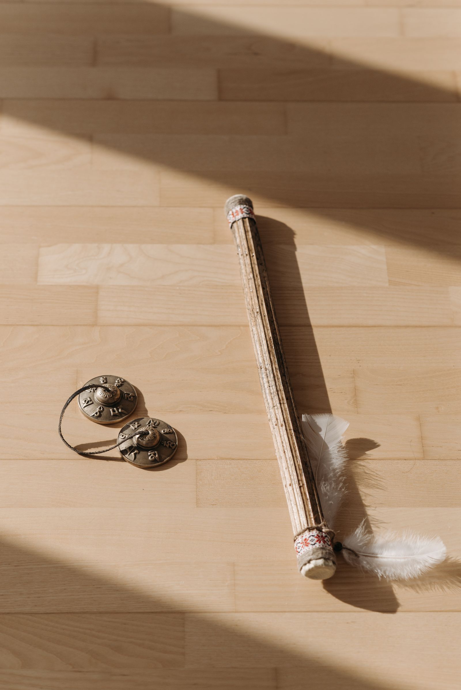 Rainstick and tingsha bells
