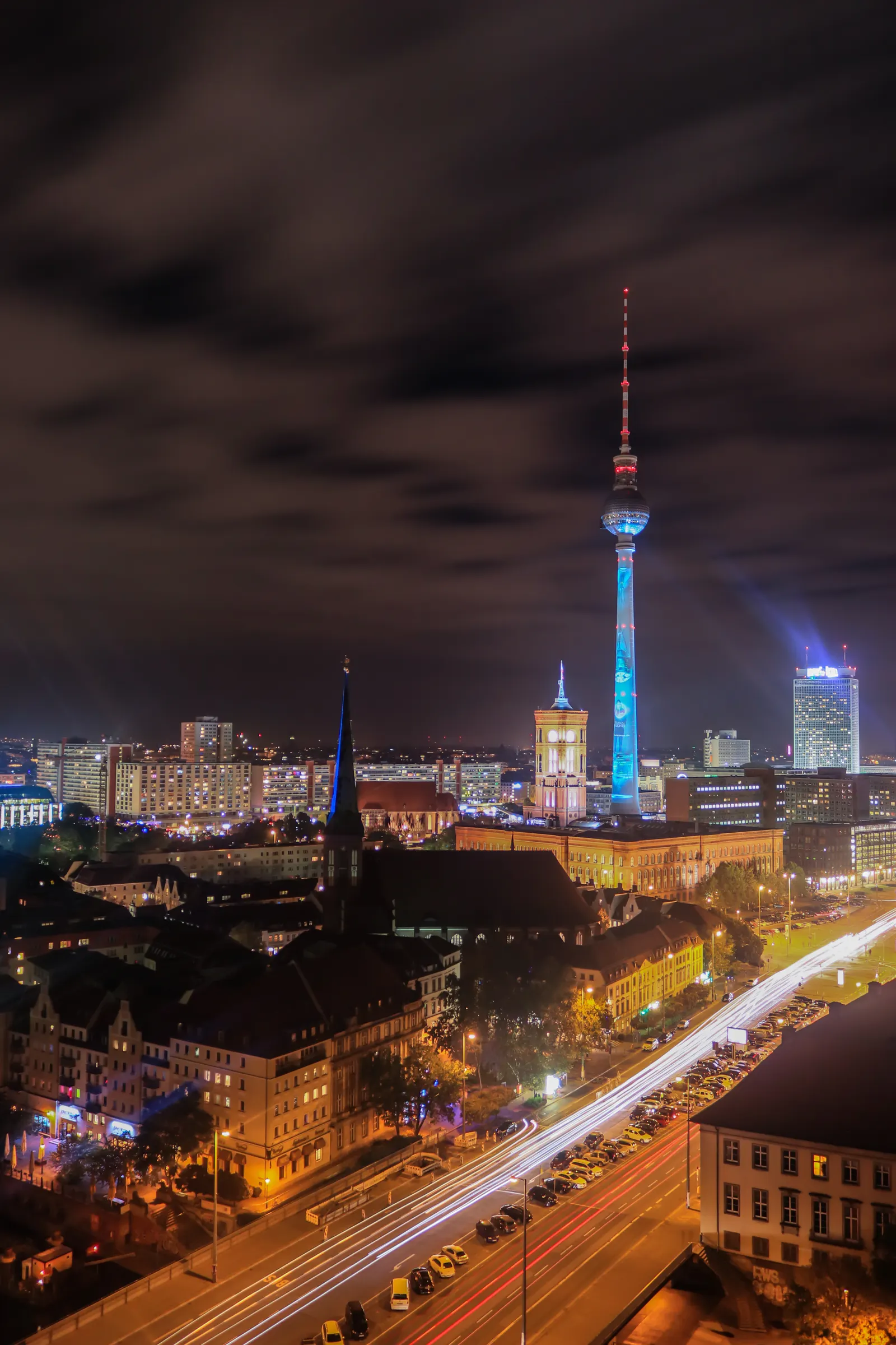 Berlin skyline at night