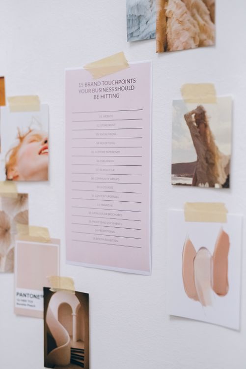 creative design mood board with visual inspiration and ideas