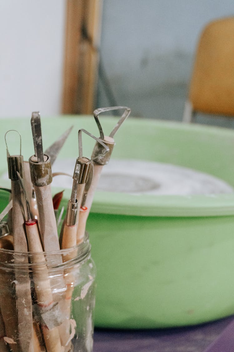 Drawing Equipment In Glass Jar