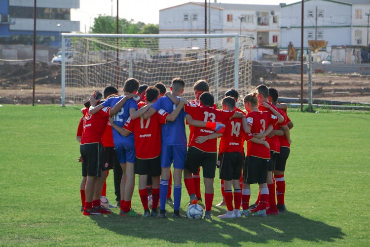 Back View Of Soccer Team