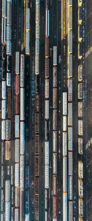 Container transport terminal in modern city · Free Stock Photo