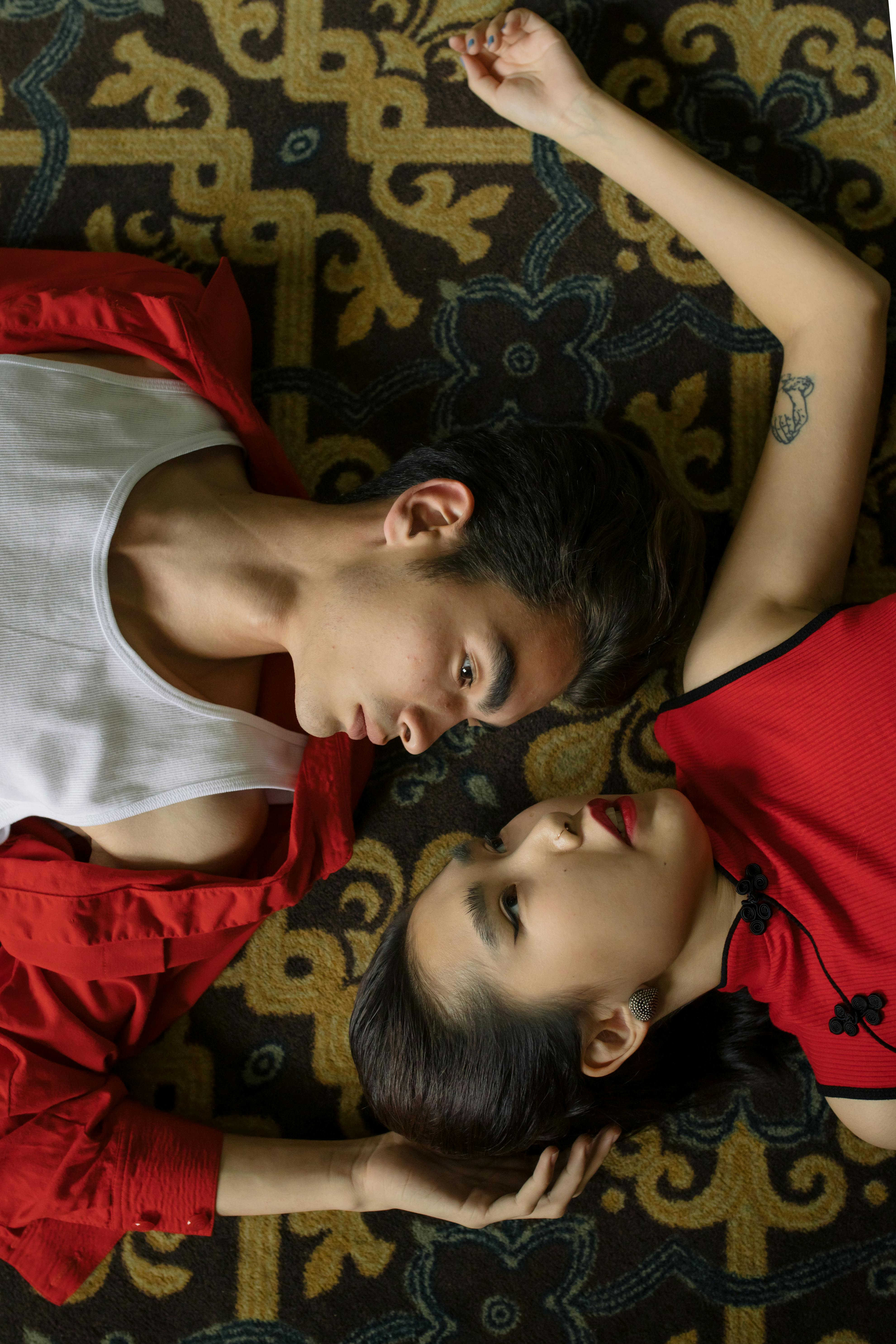 couple lying on the floor