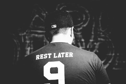 Grayscale Photo of Rest Later 9 Shirt