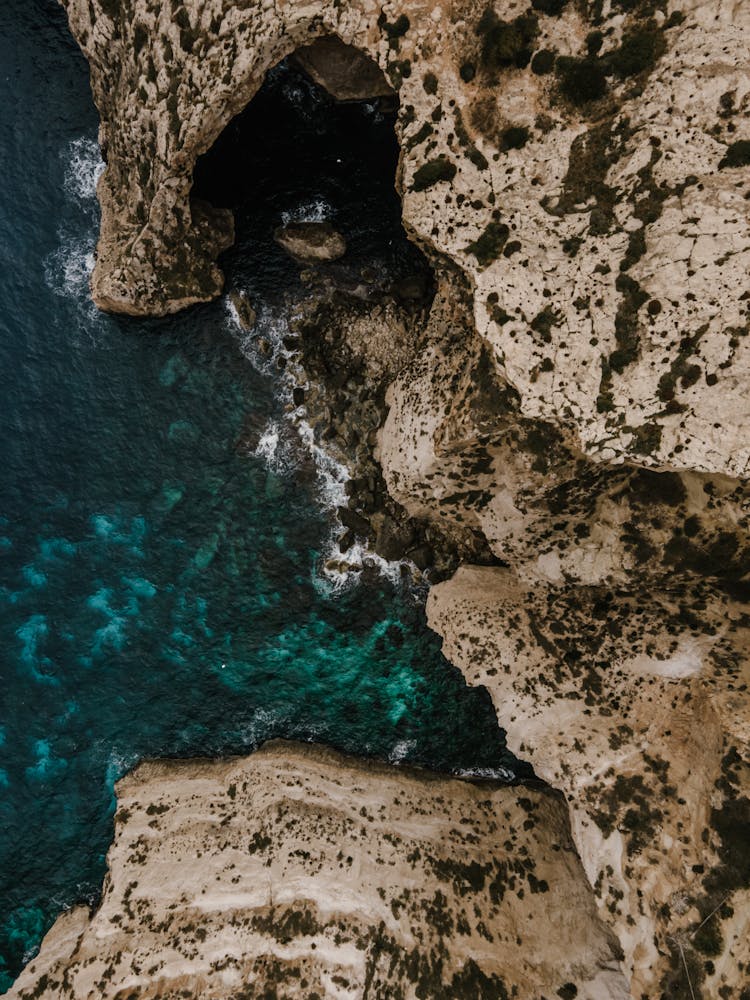 Birds Eye View Of Ocean Cliff