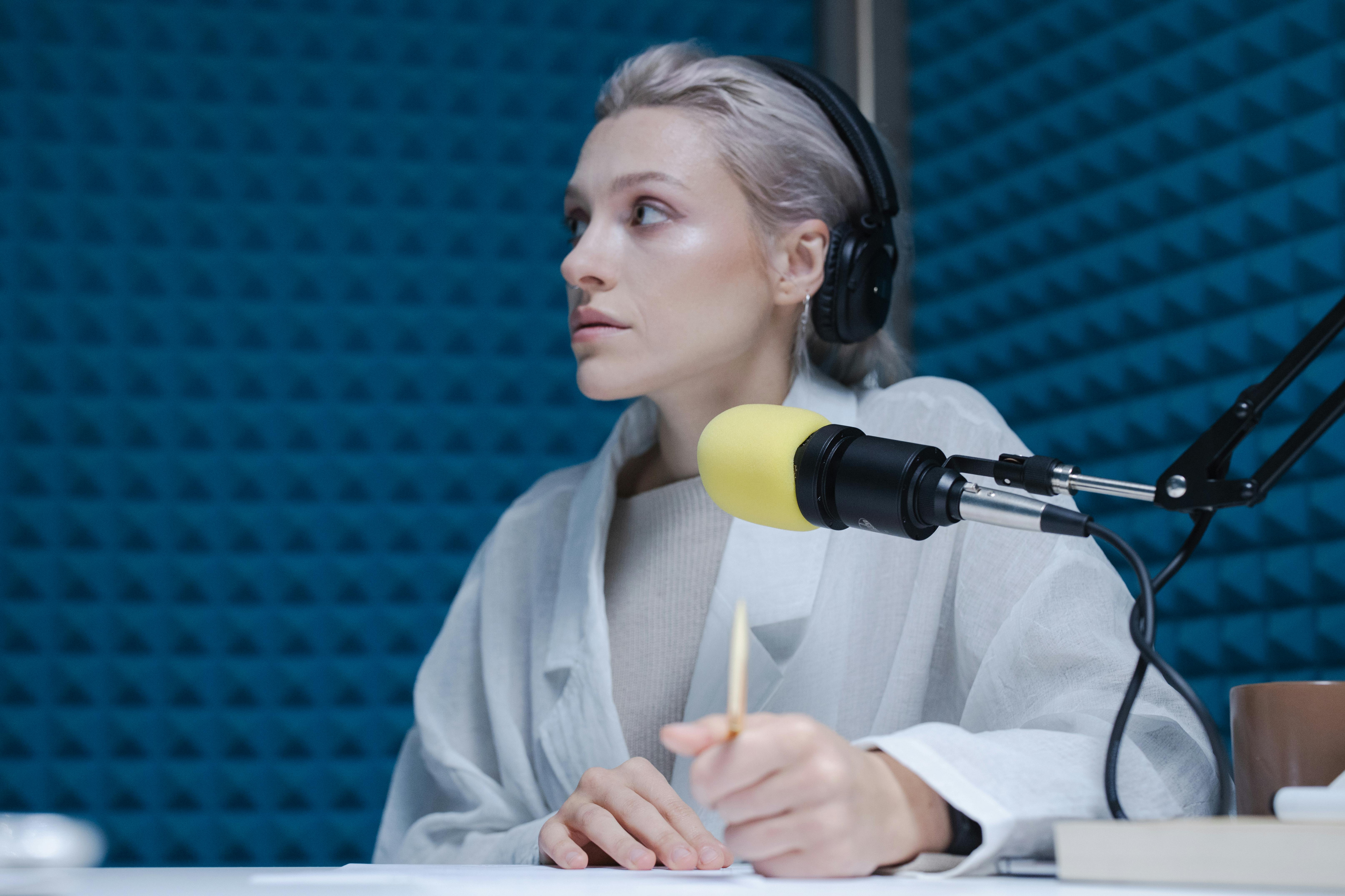 a woman in a studio