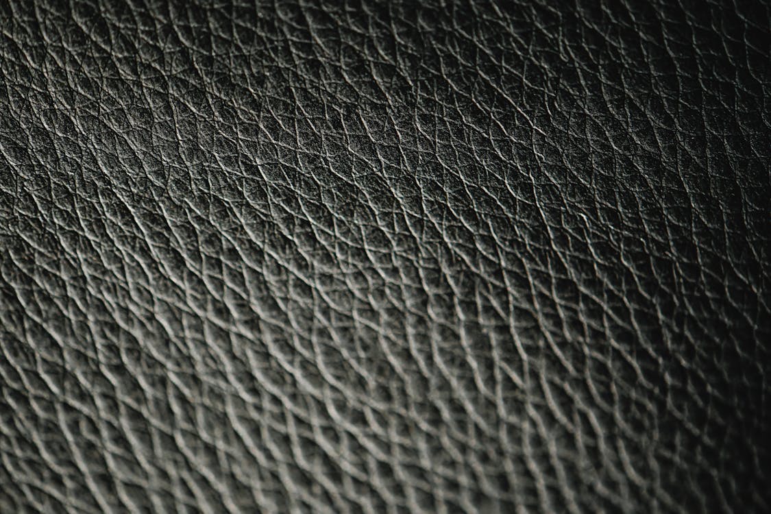 Macro Shot of a Black Leather Surface · Free Stock Photo