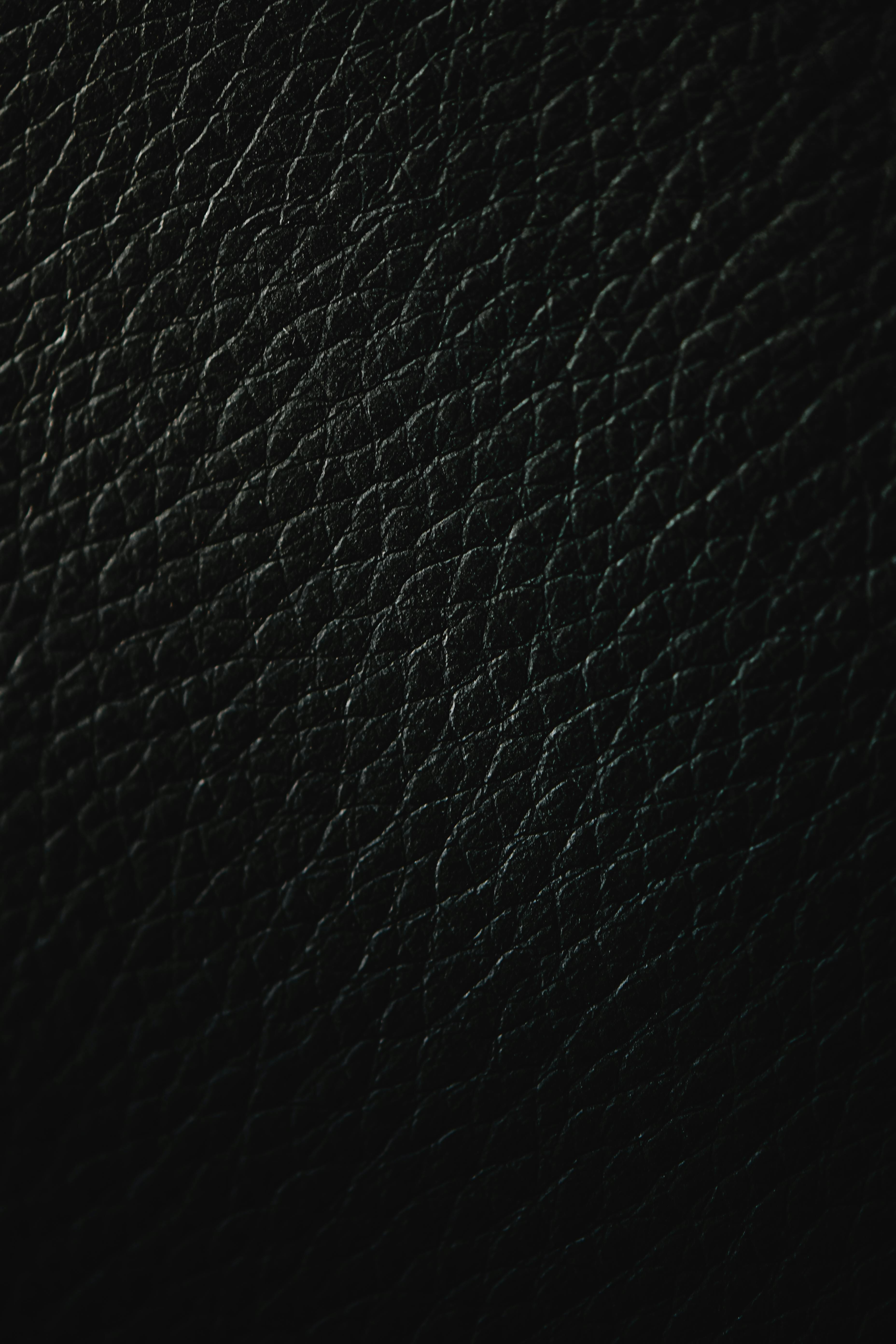 macro shot of black leather