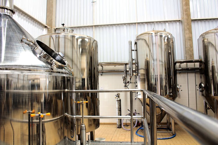 Stainless Steel Tank In An Industrial Plant