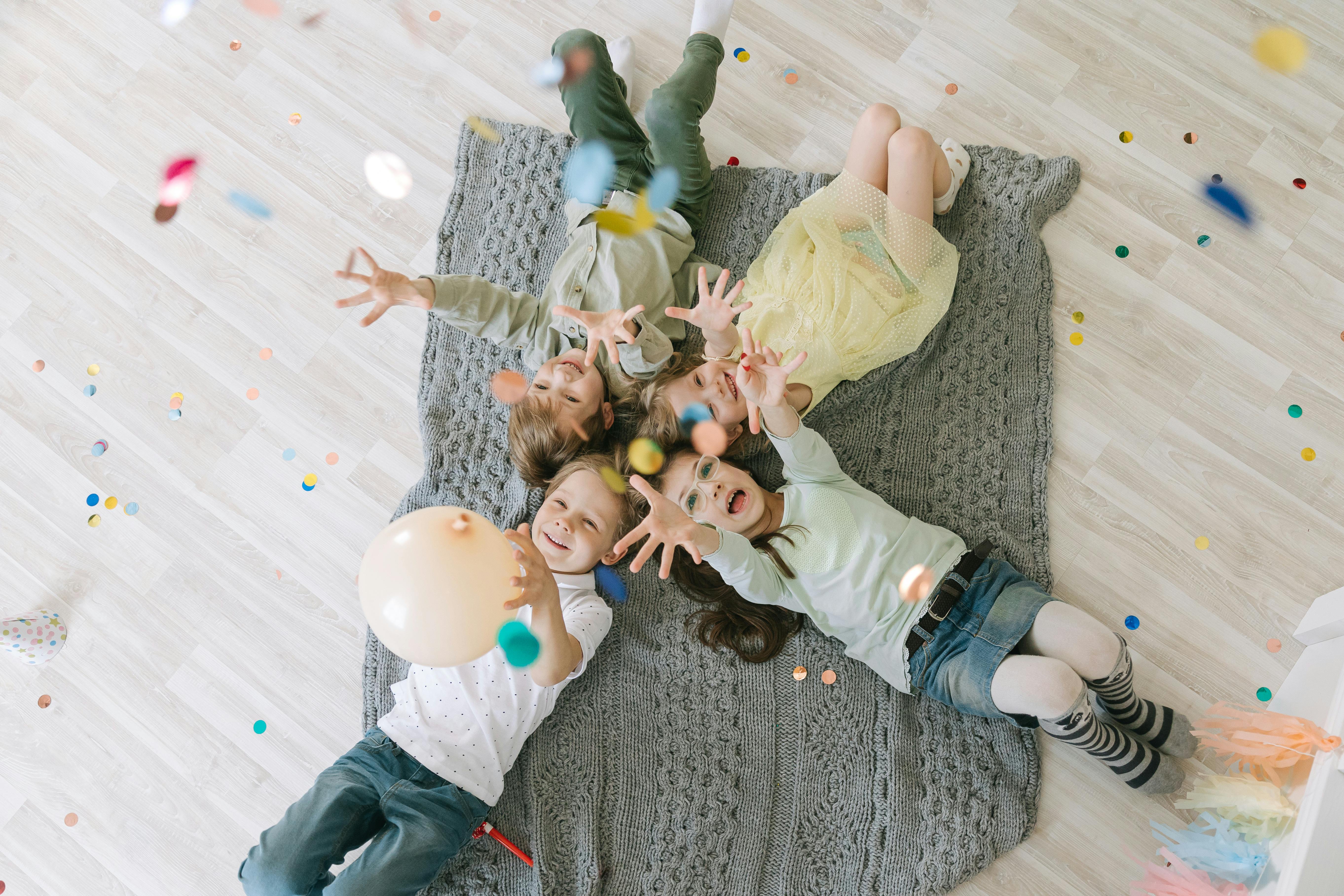 kids lying on the floor