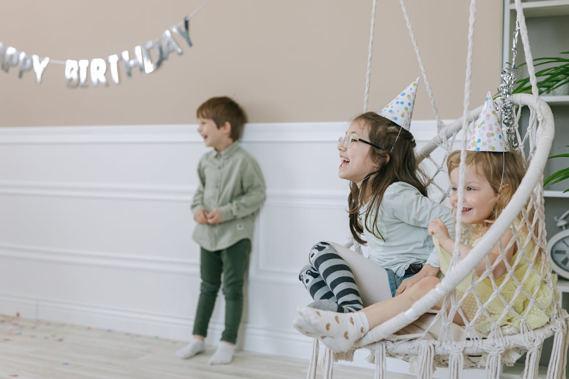 Free Children Enjoying Birthday Party Stock Photo