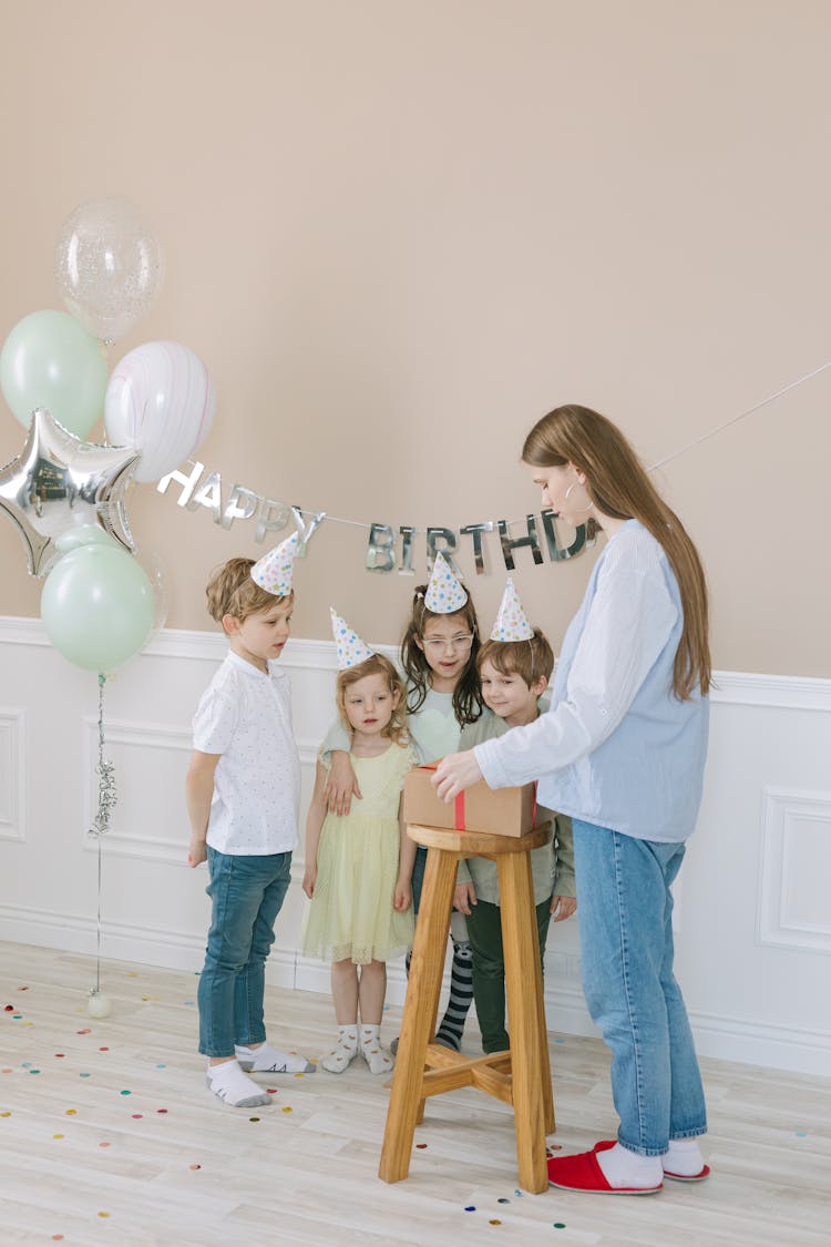 Group Of Kids Celebrating Birthday