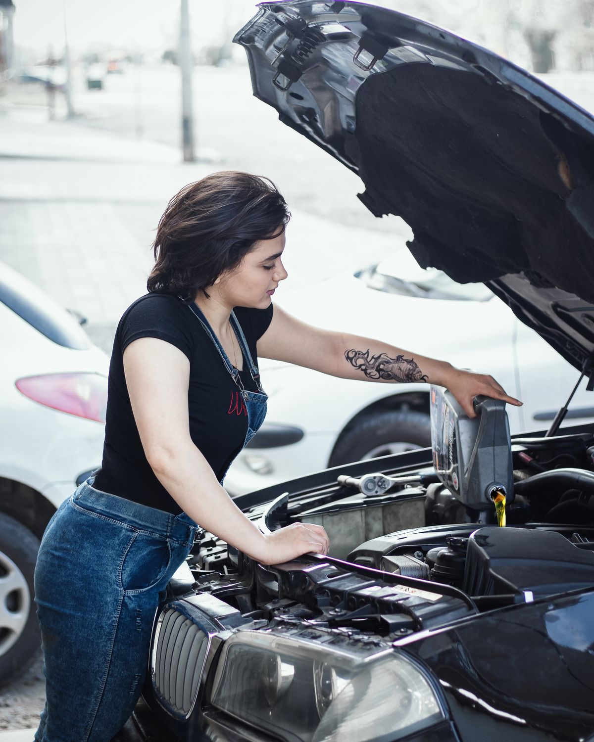 Mechanic working on a residential engine