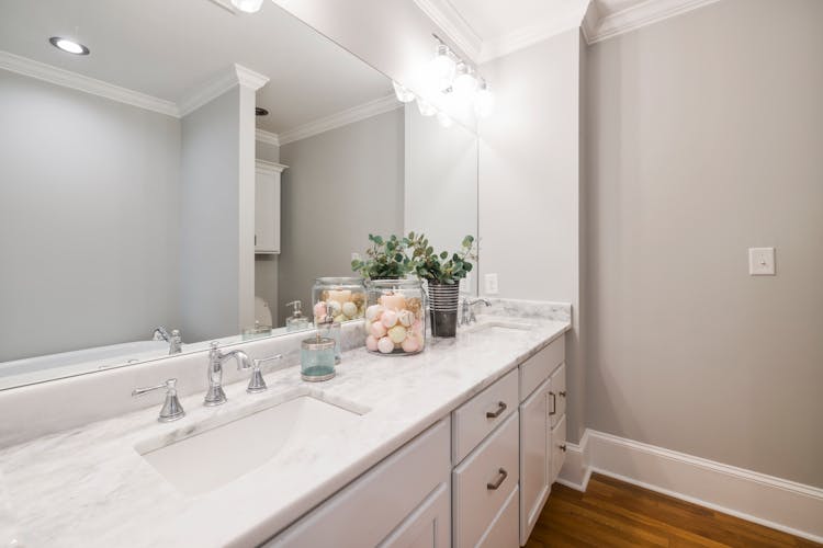 Marble Countertop On A Bathroom